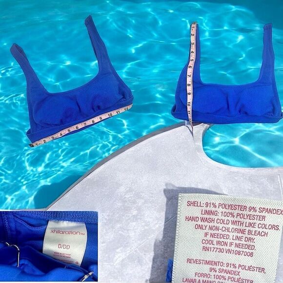 Xhilaration Bikini Top l Pull/Tie Back Design l Silver Hardware Adj l D/DDl EUC - Picture 5 of 9